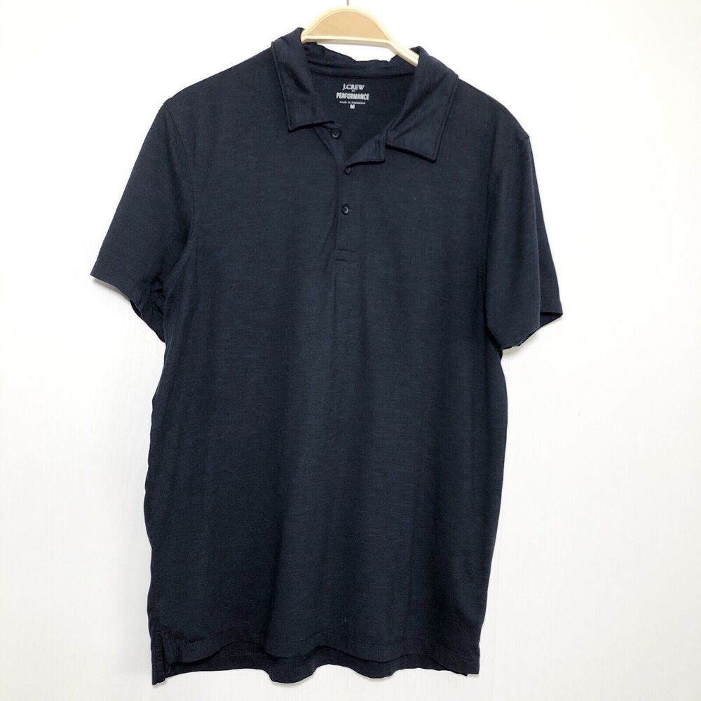 J. Crew Polo Shirt Mens Medium Blue Performance Golf Stretch Soft Preppy
